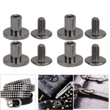 🔩 Juego De 50 Remaches De Cuero, Remaches De Encuadernación, Tornillos De Cabeza Plana De Cobre Puro, Remaches Para Uñas, Remaches De Cuero, Herramientas De Ajuste De 8 Mm (Color De La Pistola)