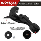 ▶ Cortador de tubos de 1/8 a 1-3/8 pulgadas para tubo de cobre de PVC fino de acero inoxidable con hoja extra y escariador