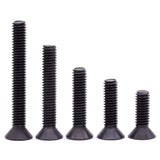 M5 x 20 mm (50 piezas) Tornillos de cabeza avellanada planos, acero de aleación de grado 10.9, óxido negro, unidad de enchufe hexagonal Allen, rosca completa, rosca gruesa UNC