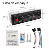 ▶ Autoestereo Reproductor Estereo para Automovil MP3, Control por Voz, Dual USB Apoyar AUX/TF/Disco U/FM Bluetooth Estereos con Tarjeta, Llamada Bluetooth + Control Remoto FM