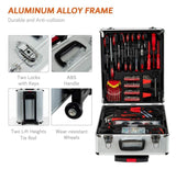 ▶ MALETIN CON RUEDAS  799 piezas robusto juego de herramientas con ruedas de aluminio, kit de herramientas para el hogar general, conjunto de herramientas de reparación automática caja de herramientas y ruedas