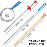 ▶ Limpieza de Alcantarilla Gancho de , Herramientas Limpiadoras para Eliminar Obstrucciones, Incluir 3 Serpientes de Drenaje, 3 Limpiadores de Acero Inoxidable, para Limpieza de Drenaje (6)