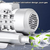 ▶ Soplador regenerativo monofásico de 110 V, bomba de vacío industrial monofásica de alta presión for soplado o succión de aire, soplador de anillo vórtice monofásico de alta presión 120 W for aireación