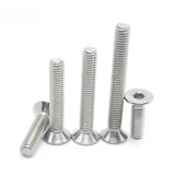 Tornillos de cabeza plana M4-0,7 x 14 mm, acero inoxidable 18-8 (304), acabado brillante, accionamiento de enchufe Allen, tornillos de máquina, tornillos hexagonales interiores, tornillos de tornillo hexagonal 60 unidades