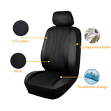▶ Fundas para asiento de coche, malla de aire, piel sintética, para bolsa de aire, banco trasero divisible 40/60, 50/50, 60/40 (juego completo - respaldo bajo, negro negro)