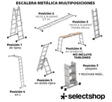 ▶ Escalera Multiposiciones de 3.5 Metros Aluminio Recta Tijera Andomio Plegable Versatil Antideslizante para Uso Interior Y Exterior De 12 Peldaños Alta Calidad
