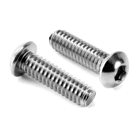 Tornillos de cabeza de botón de 3/8-16 x 7/8 pulgadas, 10 piezas de acero inoxidable 304 18-8, llave hexagonal Allen, acabado brillante de SG TZH (con llave hexagonal)