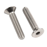 Tornillos de cabeza plana M4-0,7 x 14 mm, acero inoxidable 18-8 (304), acabado brillante, accionamiento de enchufe Allen, tornillos de máquina, tornillos hexagonales interiores, tornillos de tornillo hexagonal 60 unidades