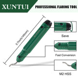 ▶ Herramientas profesionales de abocinamiento de línea de freno con precisión concéntrica, herramienta doble con cortador de desbarbado y 7 adaptadores para tubos de cobre, aluminio/latón