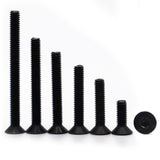 Mutai Tornillo hexagonal Allen DIN7991 M2 M2.5 M3 M4 M5 M6 M8 M10 M12 Grado negro 10.9 Tornillo hexagonal de acero con cabeza avellanada plana (Color : 16mm_M2.5 50pcs)