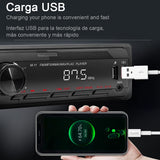 ▶ Autoestereo Reproductor Estereo para Automovil MP3, Control por Voz, Dual USB Apoyar AUX/TF/Disco U/FM Bluetooth Estereos con Tarjeta, Llamada Bluetooth + Control Remoto FM