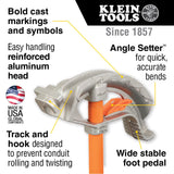 Doblador de tubo conduit de aluminio para EMT de 3/4'' con Angle Setter™ Klein Tools
