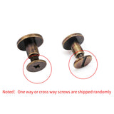 🔩 20 juegos de 5 mm 6.5 mm 8 mm Kit surtido de latón Tornillos Postes de metal Botón de remache de clavo para DIY Decoración de cuero Encuadernación Ranurado Tornillo de cabeza plana (6.5 mm)