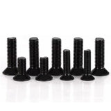 🔩 M6-1 tornillos de cabeza plana de 30 mm, acero de aleación de grado 10.9, DIN 7991, unidad de enchufe Allen, acabado de óxido negro, rosca de máquina, pernos avellanados, cantidad de rosca completa 60
