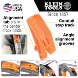▶ KLEIN TOOLSDobladora de tubo EMT 1/2" con Angle Setter™ | Doblado rápido y preciso en 10° a 45° | Pedal ancho antideslizante | Dobladora de tubo | Herramientas | Aluminio resistente Klein Tools