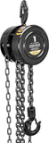 Polipasto Manual de Cadena de Acero con 2 Ganchos Resistentes, Capacidad de 1 tonelada, 2.5 m, Color Negro