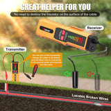 ▶ Buscador de tuberías y cables subterráneos generador de tono de trazador de cables subterráneos y sonda con auriculares, probador de alambre enterrado para localizar cables de rotura y cables de valla para perros