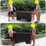 ▶ Sistema de elevación y mudanzas para 2 personas con correas para hombro ajustables para mover, levantar y transportar fácilmente muebles y objetos pesados de forma segura, naranja