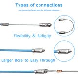 ▶ Guia jalacables de alambre eléctrico de 30 m, 100 pies, dispositivo de guía de alambre de pared de acero inoxidable, cable de alambre de acero inoxidable