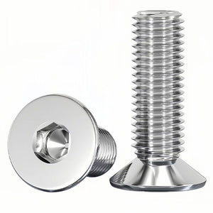 NACX - Tornillos de cabeza plana M1.6 x 6 mm, tornillos avellanados, tornillos de cabeza hexagonal, unidad de enchufe Allen, acero inoxidable 18-8 (304), 300 unidades