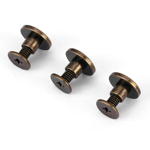 20Pcs Remaches de cuero planos Tornillos de fijación de Chicago Postes Kit de surtido para álbumes de fotos Álbumes de fotos Reparación de cuero(5mm)