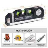 Nivel Láser De Líneas Fixit Con Trípode Y Clip De 3 Modos, Para principiantes, Medidor Láser Multipropósito + Cinta Métrica de 2,5 m y Trípode, Fácil Uso para Aplicar en Techo/piso/pared
