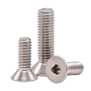 Tornillos de cabeza avellanada plana de 5/16-18 x 1-1/4 pulgadas, rosca completa, rosca de máquina, accionamiento hexagonal Allen, acero inoxidable 304 18-8 SS, 20 piezas
