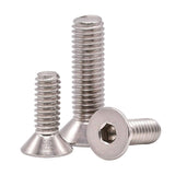 Tornillos de cabeza avellanada plana de 5/16-18 x 1-1/4 pulgadas, rosca completa, rosca de máquina, accionamiento hexagonal Allen, acero inoxidable 304 18-8 SS, 20 piezas