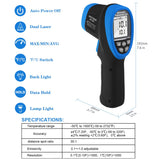 Termómetro de alta temperatura Pirómetro -58-2732 (-50 a 1500),30:1 Relación de punto de distancia,AP-2732 sin contacto punteros láser digital dual linterna IR temperatura Gun（NO para HUMAM）