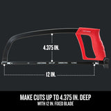 ▶ CRAFTSMAN Sierra de mano, sierra para metales de 12 pulgadas (CMHT20138), color rojo