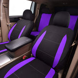 ▶ Fundas de Asiento de Coche, 9 Piezas de Asientos Delanteros y Traseros de poliéster, Color Negro con Morado
