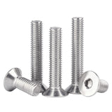 M8-Tornillos y pernos de cabeza plana de 1,25 x 50 mm, pernos de cabeza plana M8 de 50 mm, tornillo de acero inoxidable, accionamiento de enchufe Allen, rosca completa, acabado brillante, rosca gruesa