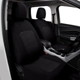 ▶Juego completo de fundas para asientos de coche Flying Banner. Se adaptan a la mayoría de coches, camiones, SUV y furgonetas. Cómodas, compatibles con airbag. Jacquard y poliéster (hilo negro y gris, juego completo - espalda baja).