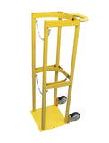 Carretilla De Transporte De Oxígeno, Soporte para Tanque De Oxígeno, Carrito Rodante para Tanque De Oxígeno, Organizador De Cilindros De Metal con Cadena Y Asa, Amarillo, 27 Cm/10,63 Pulgadas