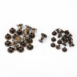 🔩 20 juegos de 5 mm 6.5 mm 8 mm Kit surtido de latón Tornillos Postes de metal Botón de remache de clavo para DIY Decoración de cuero Encuadernación Ranurado Tornillo de cabeza plana (6.5 mm)