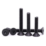 Tornillos de cabeza avellanada plana de 1/4-20 x 3/4 pulgadas (50 piezas) de 1/4-20 x 3/4 pulgadas, acero de aleación de grado 10.9, acabado de óxido negro, unidad de enchufe hexagonal Allen, rosca