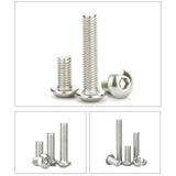 Tornillos de cabeza de botón M6-1.0 x 10 mm, acero inoxidable 304, rosca completa, transmisión de enchufe Allen, 50 unidades