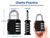 ▶ Mythco 2PCS Candados de Combinación 4 Dígitos Mini Locker Exterior Candado Impermeable para Armario del Gimnasio de la Escuela, Casillero Deportivo, Valla, Caja de Herramientas, Puerta