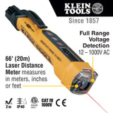 Probador de voltaje sin contacto con medidor de distancia láser, color amarillo, pequeño, pack of/paquete de 1