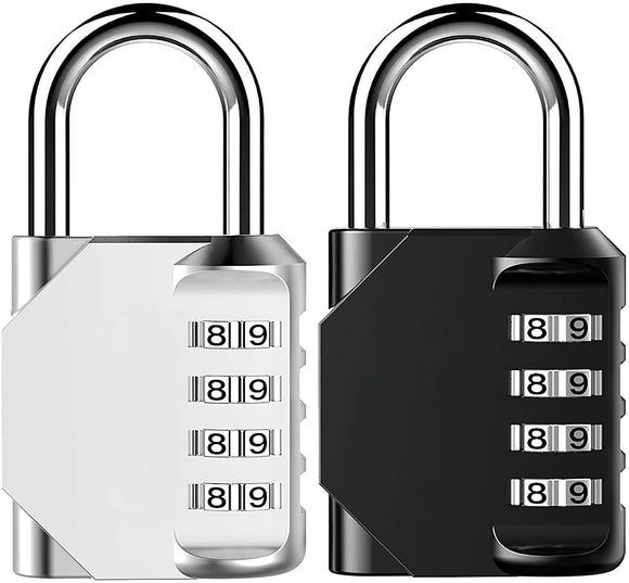 Mythco 2PCS Candados de Combinación 4 Dígitos Mini Locker Exterior Candado Impermeable para Armario del Gimnasio de la Escuela, Casillero Deportivo, Valla, Caja de Herramientas, Puerta