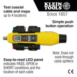 Klein Tools Explorer 2 Kit de probador coaxial, incluye probador de cables, trazador de cables, mapeador coaxial con controles remotos para probar hasta 4 ubicaciones