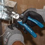 Klein Tools - Pelacables/cortador/crimpadora herramienta para cortar, pelar, prensar, torcer (8-18 AWG sólido, 10-20 AWG trenzado)