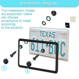🔩 Kit de tornillos para placa de matrícula antirrobo negro, tornillos a prueba de manipulaciones, pernos para matrícula de coche, accesorios de montaje de placa de acero inoxidable 304, tornillos de 1/4 pulgadas con tapas de rosca cromadas