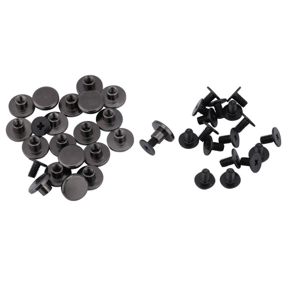 Tornillos Chicago De Latón 4x10mm - 25 Unidades, Cabeza Plana, Para Manualidades En Cuero Y Cinturones