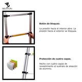 ▶ Escalera Telescópica 3.8 Metros Tijera Retráctil Plegable, Escaleras Plegables, Capacidad 150 kg, Aluminio, Escalera de Extensión Portátil, Antideslizante Multiusos Bloqueo de Escalón