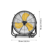 Circulador de aire industrial | 24 pulgadas | 200W | Hélice metálica | Refresca grandes espacios | 3 velocidades | Garantía industrial | Asas y llantas para mayor movilidad