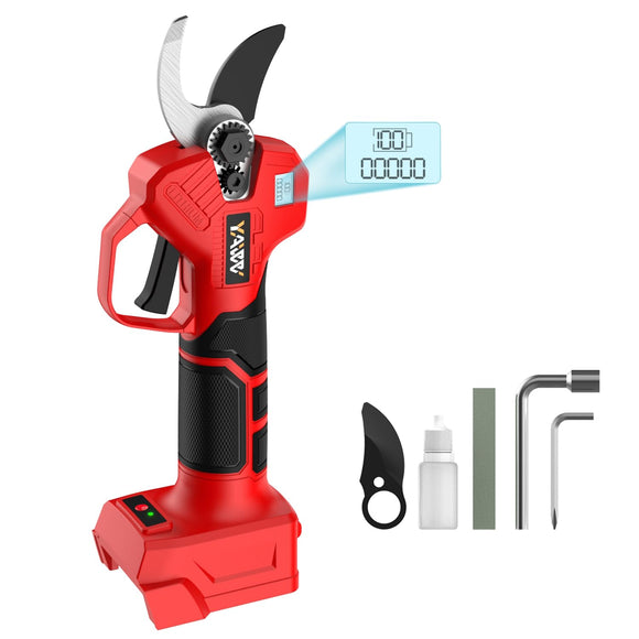 Tijeras de podar eléctricas para batería Milwaukee M18, tijeras de podar inalámbricas portátiles con visualización LCD y cuchillas SK5, diámetro de corte ajustable de 0.8 a 1.2 pulgadas para podar