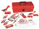 Master lock bloqueo tagout Kit, Kit de bloqueo eléctrico con Termoplástico seguridad candados, 145e410ka