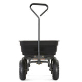 Gorilla Carts GOR4PS Poly Garden Dump Cart with Steel Frame and 10-in. Pneumatic Tires, 600-Pound Capacity, Black