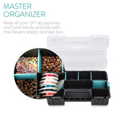 ▶ Organizador de tornillos - Caja de almacenaje L de plástico para bricolaje - Compartimentos de varios tamaños para almacenaje de tuercas